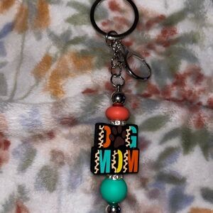 Colorful Beaded Keychain with Paw Print